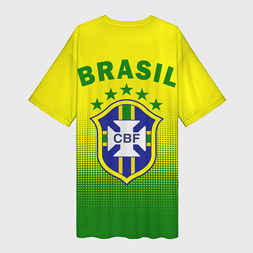 Женская длинная футболка CBF Brasil / 3D-принт – фото 2