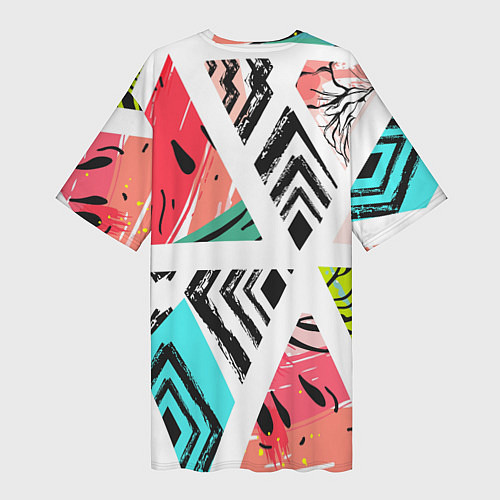 Женская длинная футболка Тропическое ассорти / 3D-принт – фото 2