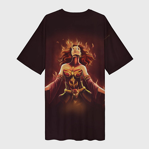 Женская длинная футболка Lina: Hell Flame / 3D-принт – фото 2