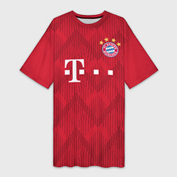 Футболка женская длинная FC Bayern Home 18-19, цвет: 3D-принт