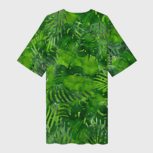 Женская длинная футболка Тропический лес / 3D-принт – фото 2