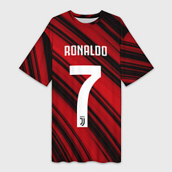 Футболка женская длинная Ronaldo 7: Red Sport, цвет: 3D-принт