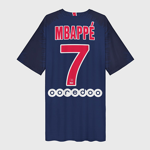Женская длинная футболка Mbappe home 18-19 / 3D-принт – фото 2