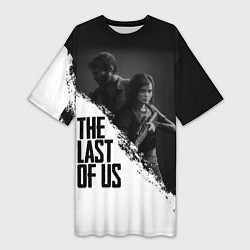 Футболка женская длинная The Last of Us: White & Black, цвет: 3D-принт