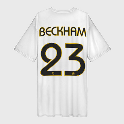 Женская длинная футболка FC Real Madrid: Beckham Retro / 3D-принт – фото 2