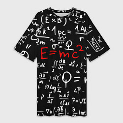 Женская длинная футболка E=mc2: Black Style