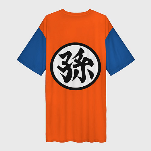 Женская длинная футболка DBZ: Goku Kanji Emblem / 3D-принт – фото 2