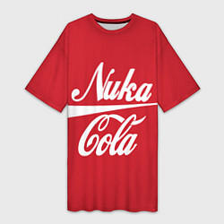 Футболка женская длинная Nuka Cola, цвет: 3D-принт