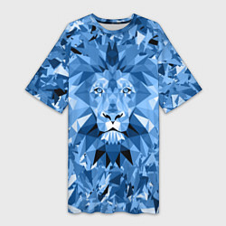 Женская длинная футболка Сине-бело-голубой лев