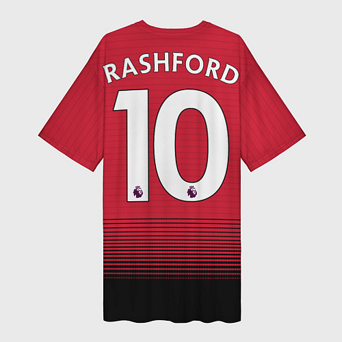 Женская длинная футболка Rashford home 18-19 / 3D-принт – фото 2