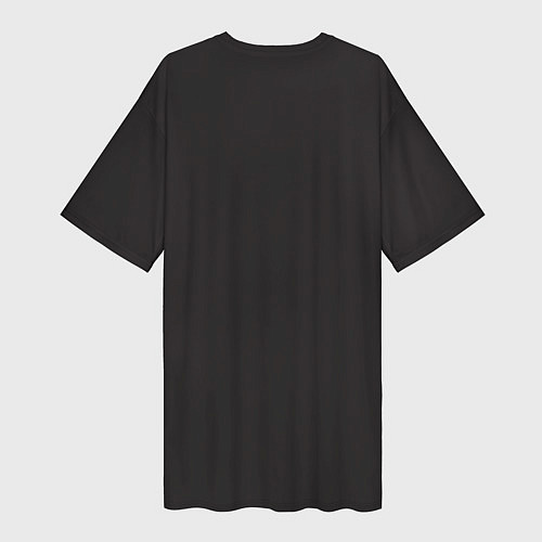 Женская длинная футболка Black Cat, Black Coffee / 3D-принт – фото 2