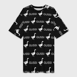 Женская длинная футболка GUSSI: Black Pattern
