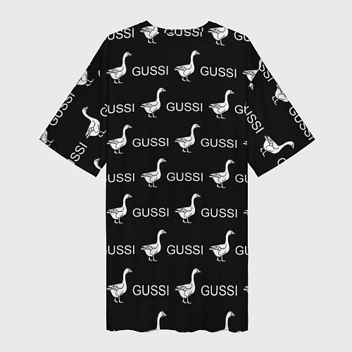Женская длинная футболка GUSSI: Black Pattern / 3D-принт – фото 2