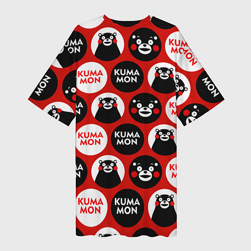 Женская длинная футболка Kumamon Pattern / 3D-принт – фото 2