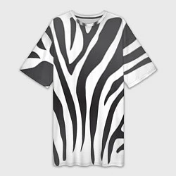 Женская длинная футболка Африканская зебра