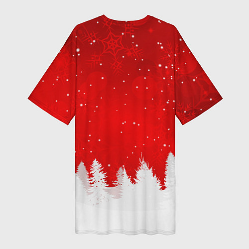 Женская длинная футболка Christmas pattern / 3D-принт – фото 2