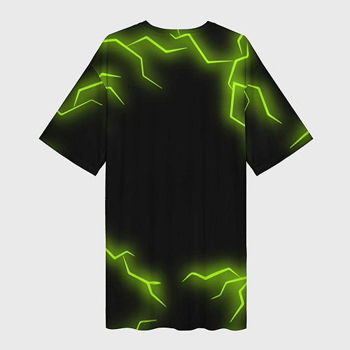 Женская длинная футболка DOOM Lightning / 3D-принт – фото 2