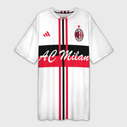 Футболка женская длинная AC Milan: White Form, цвет: 3D-принт