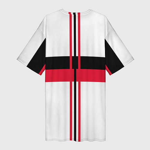 Женская длинная футболка AC Milan: White Form / 3D-принт – фото 2