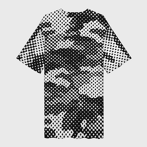 Женская длинная футболка Черный камуфляж / 3D-принт – фото 2