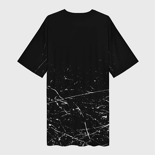 Женская длинная футболка GONE Fludd ХАОС Черный / 3D-принт – фото 2