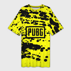 Женская длинная футболка PUBG: Yellow Stained