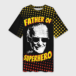Женская длинная футболка Stan Lee: Father of Superhero