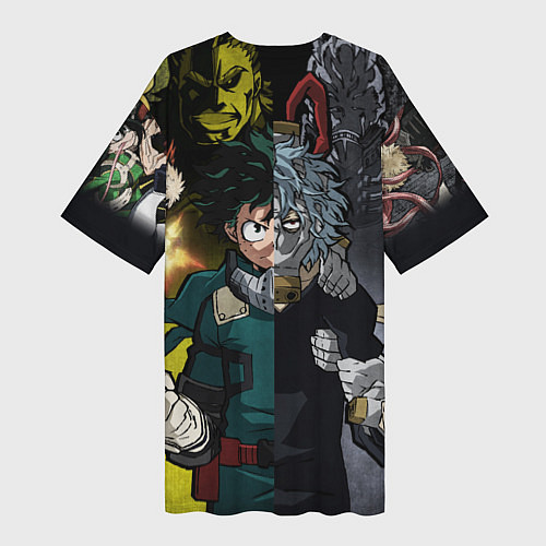 Женская длинная футболка Шигараки и Мидория / 3D-принт – фото 2