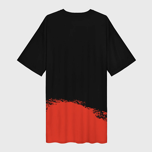 Женская длинная футболка 21 Pilots: Red & Black / 3D-принт – фото 2