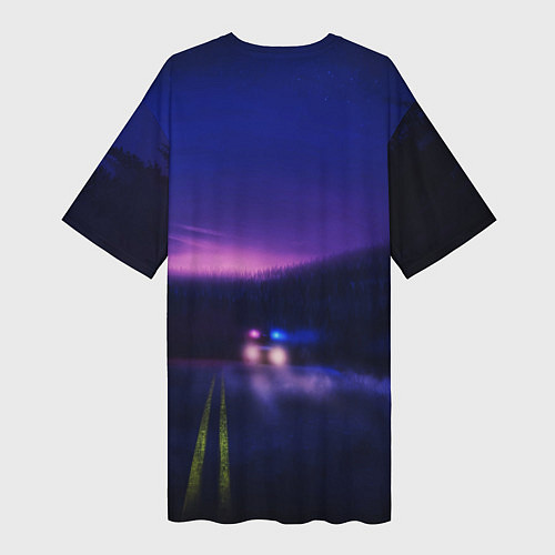 Женская длинная футболка Stranger Things: Neon Road / 3D-принт – фото 2
