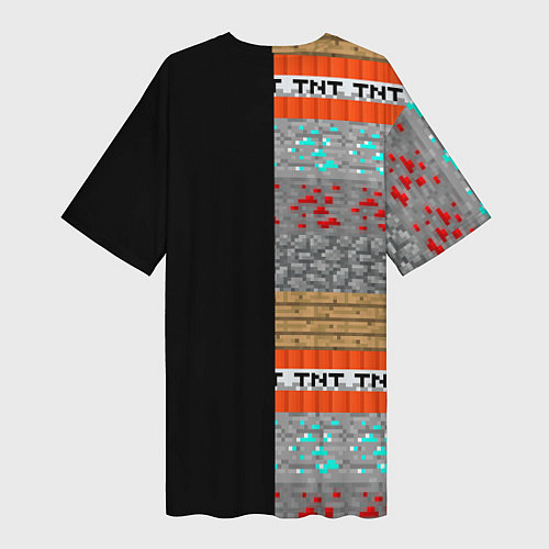 Женская длинная футболка Minecraft Blocks / 3D-принт – фото 2