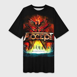 Футболка женская длинная Accept: Flame Eagle, цвет: 3D-принт