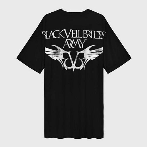 Женская длинная футболка Black Veil Brides / 3D-принт – фото 2