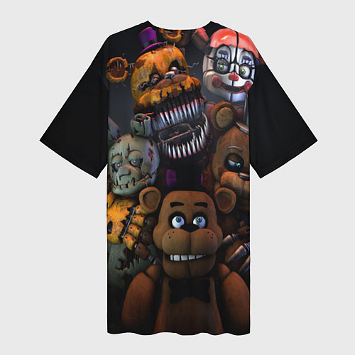 Женская длинная футболка Five Nights at Freddy's / 3D-принт – фото 2