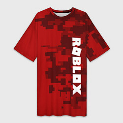 Футболка женская длинная ROBLOX: Red Camo, цвет: 3D-принт