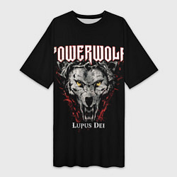 Футболка женская длинная Powerwolf: Lupus Dei, цвет: 3D-принт