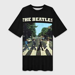 Футболка женская длинная The Beatles: Abbey Road, цвет: 3D-принт