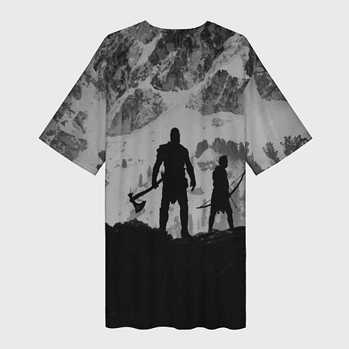 Женская длинная футболка God of War: Grey Day / 3D-принт – фото 2