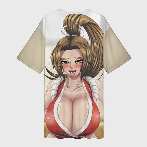 Женская длинная футболка Май Сирануи boobs - sexy ahegao / 3D-принт – фото 2