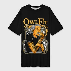 Футболка женская длинная Owl Fit, цвет: 3D-принт