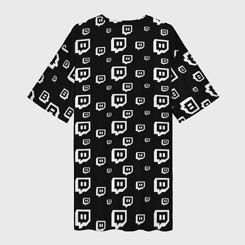 Женская длинная футболка Twitch: Black Pattern / 3D-принт – фото 2