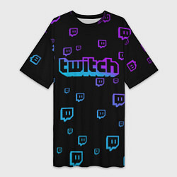 Женская длинная футболка Twitch: Neon Style
