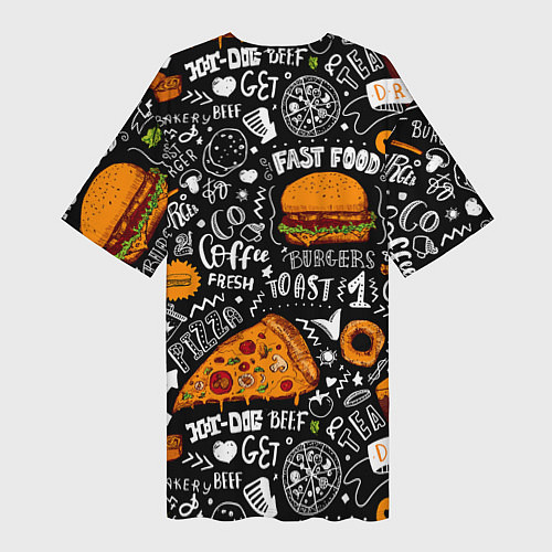 Женская длинная футболка Fast Food / 3D-принт – фото 2