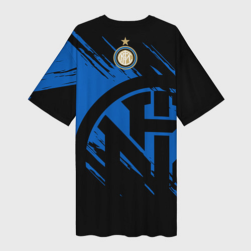 Женская длинная футболка Интер Милан логотипы / 3D-принт – фото 2