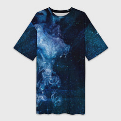 Женская длинная футболка Синий космос