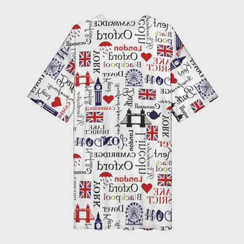 Женская длинная футболка Лондон коллаж / 3D-принт – фото 2