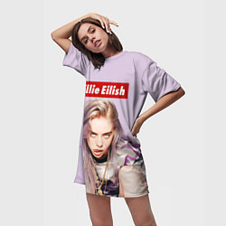 Футболка женская длинная Billie Eilish: Bored, цвет: 3D-принт — фото 2