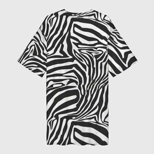 Женская длинная футболка Полосы шкура зебры / 3D-принт – фото 2