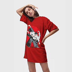 Футболка женская длинная Бойцы айкидо, цвет: 3D-принт — фото 2