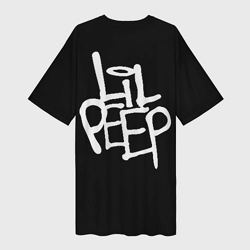 Женская длинная футболка Lil Peep: Dark Angel / 3D-принт – фото 2